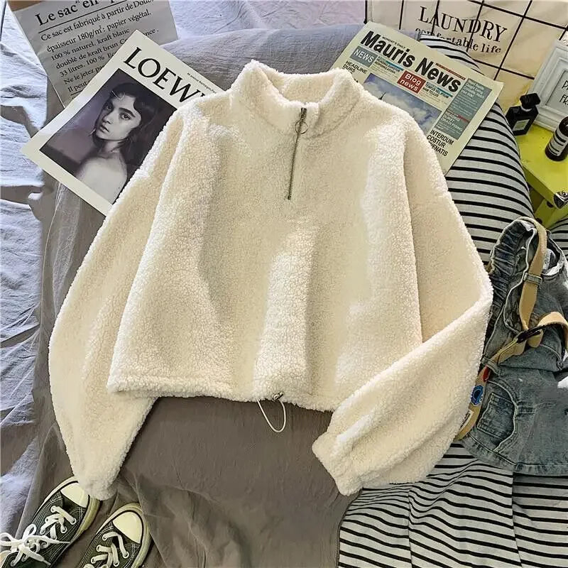 2023 Autumn Solid Letter Half Turtleneck Sweater