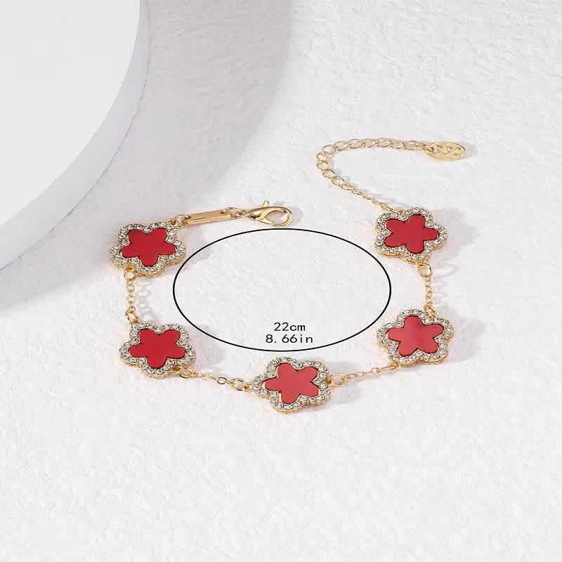 Charm 925 Sterling Silver Adjustable Flower Bracelets